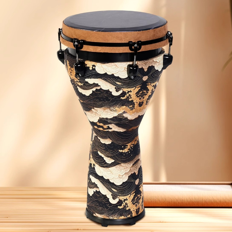 Musical Instrument Africa - กลองเจมเบ้ระดับมืออาชีพ 12 นิ้ว สำหรับผู้เริ่มต้น กลองแอฟริกันแบบดั้งเดิม กลองเพอร์คัชชันแอฟริกัน