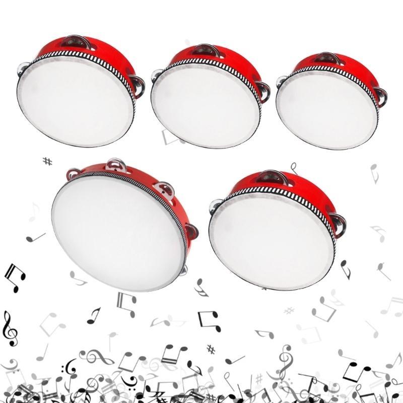Tambourine Hand Drum - กลองสำหรับผู้ใหญ่มือถือกลองระฆังกลองโลหะกลองเครื่องกระทบของขวัญดนตรีเครื่องมือการศึกษาสำหรับงานปาร์ตี้