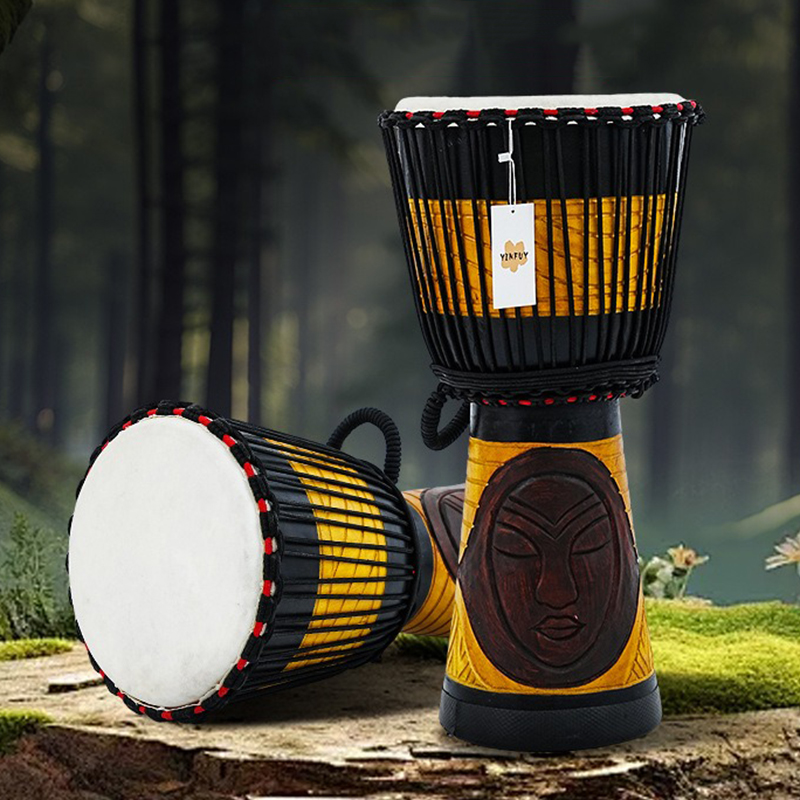Musical Instrument Africa - ไม้ขนาดใหญ่กลองแอฟริกัน Sheepskin Djembe ผู้ใหญ่เริ่มต้นเพลงแบบดั้งเดิมกลองเด็ก Professional Percussion