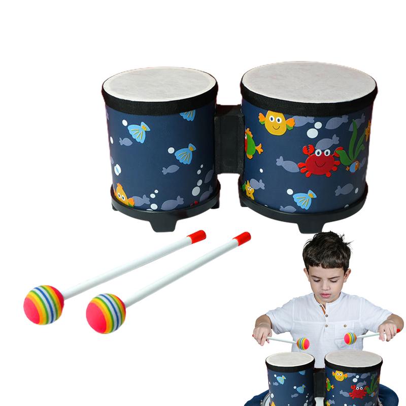 Bongo Drum Set - เด็ก Bongo กลองน่ารักมือกลองของเล่นดนตรีมือกลอง HAND-Crafted กลอง 2