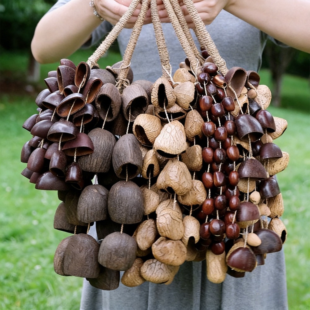 Musical Instrument Africa - ระฆังเปลือกผลไม้ธรรมชาติทำมือ ชาชา จูจู ปังกี ซาลิน ปาลา