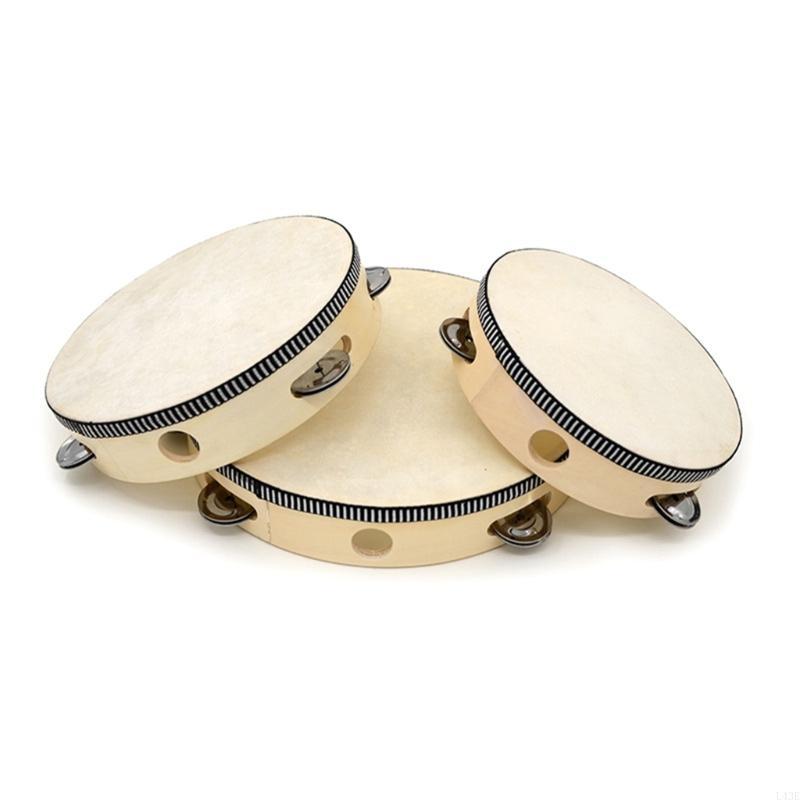 Tambourine Hand Drum - เดี่ยวแถว Jingles มือถือกลองกลองไม้กลองสำหรับผู้ใหญ่ Percussion สำหรับดนตรีการศึกษาของเล่น PARTY