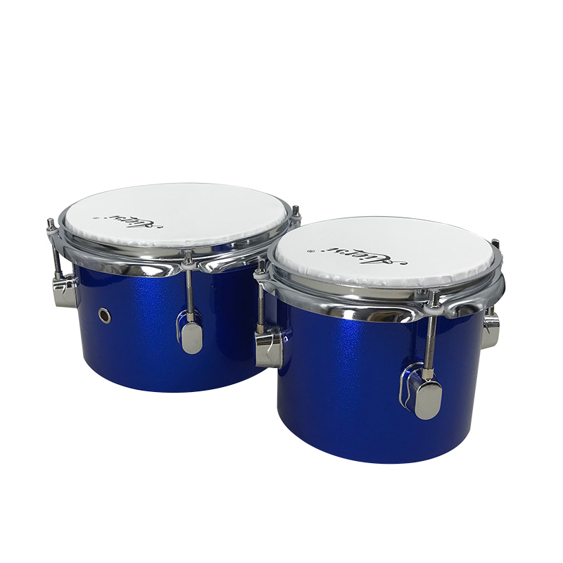 Bongo Drum Set - ชุดกลองบองโกไม้เมเปิลขนาด 6/8 นิ้ว สีฟ้า ผลิตตามสั่ง แบรนด์เฉพาะ