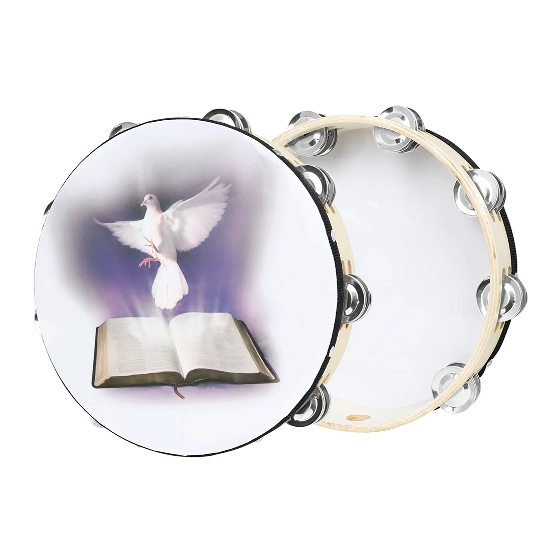 Tambourine Hand Drum - M MBAT 10 นิ้วกลองไม้ Handbell Dove