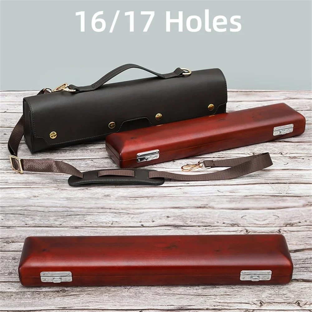 Musical Instrument Flute - กล่องเก็บของแบบพกพาสำหรับขลุ่ย 16 17 รู หนัง PU