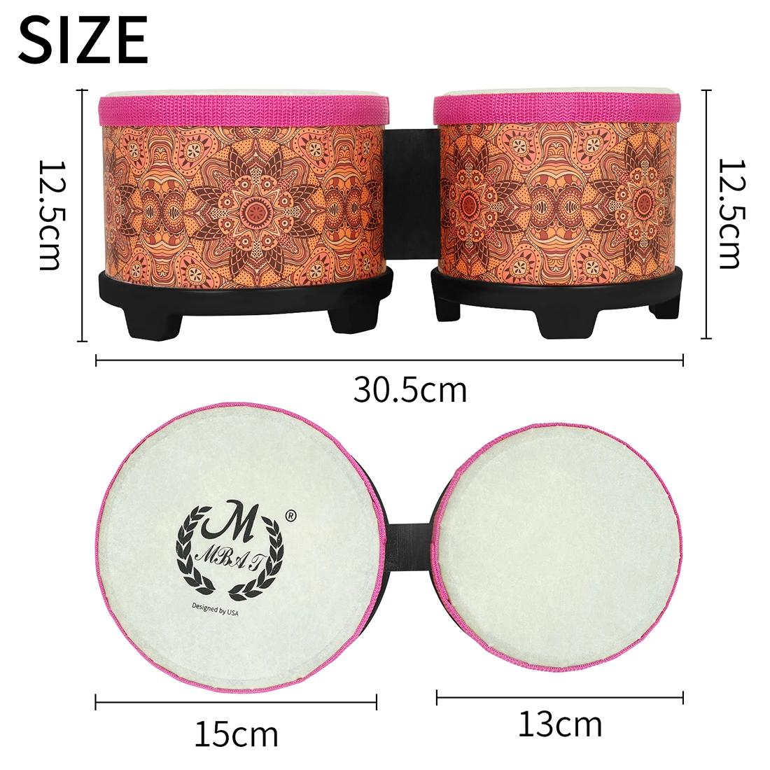 ชุดกลองบองโกแบบพกพาขนาด 5+6 นิ - Bongo Drum Set บทวิจารณ์และราคา