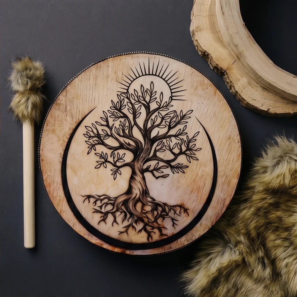 กลองชามานิก 1 ชิ้น ลายเทพธิดาแ - Musical Instrument Africa บทวิจารณ์และราคา
