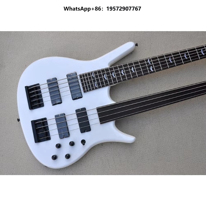 กีตาร์เบสไฟฟ้าแบบสองคอ 4+5 สาย - Bass Guitar Fretless บทวิจารณ์และราคา