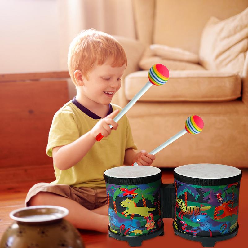 เด็ก Bongo กลองน่ารักมือกลองขอ - Bongo Drum Set บทวิจารณ์และราคา