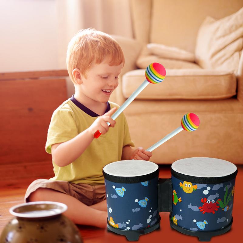 เด็ก Bongo กลองน่ารักมือกลองขอ - Bongo Drum Set บทวิจารณ์และราคา
