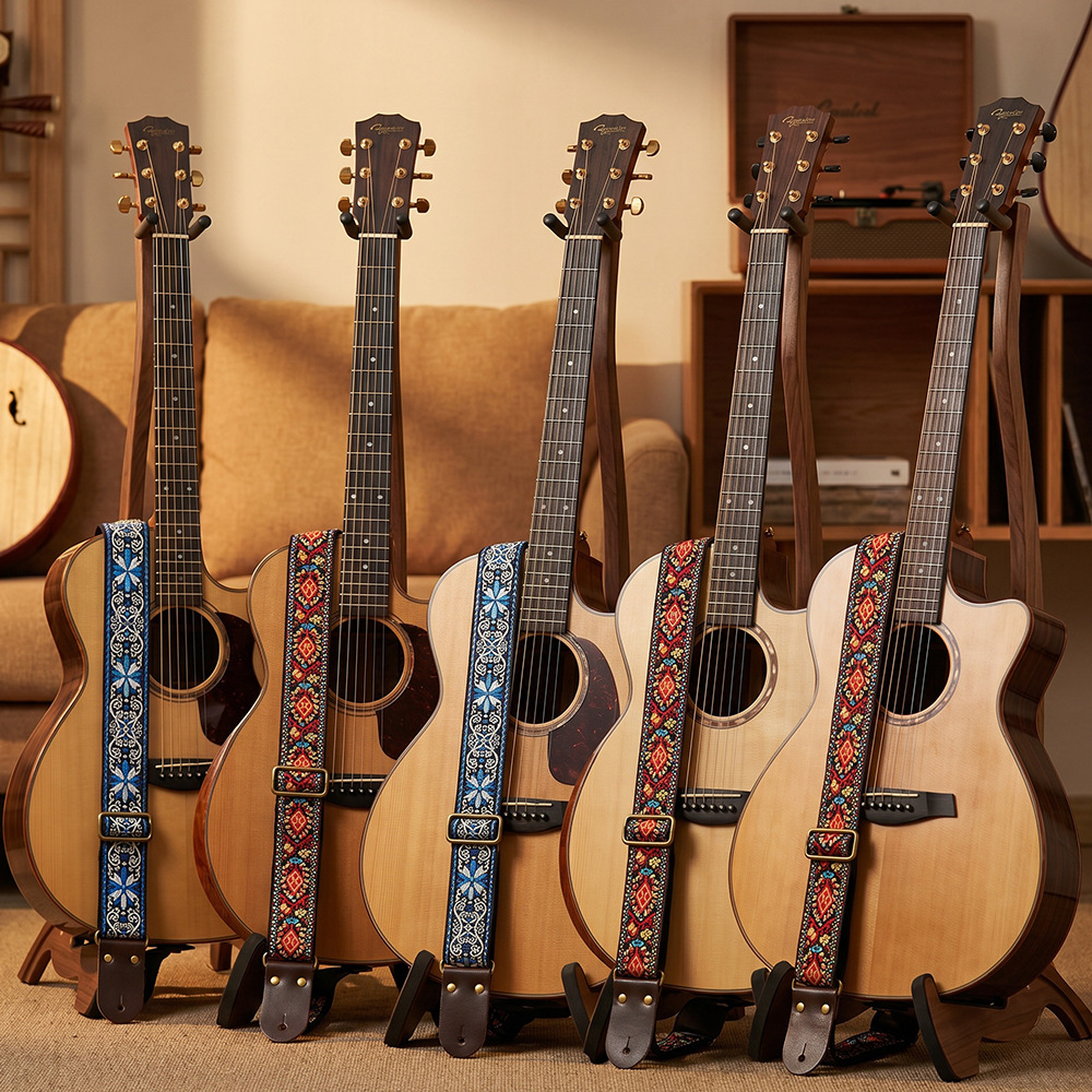 สายสะพายกีตาร์ปักลายสไตล์วินเท - Musical Instrument Sounds บทวิจารณ์และราคา